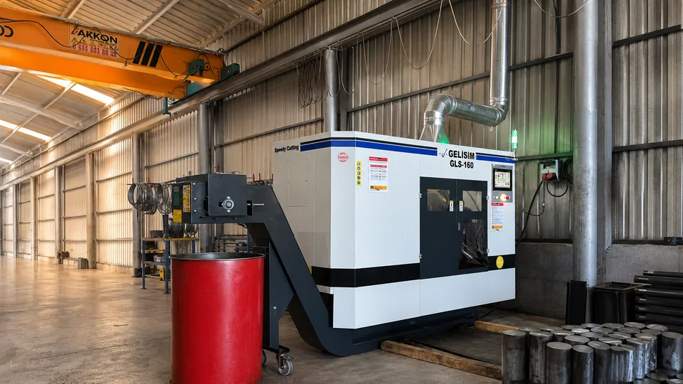 Gelişim GLS-160 CNC daire testere çalışma alanı